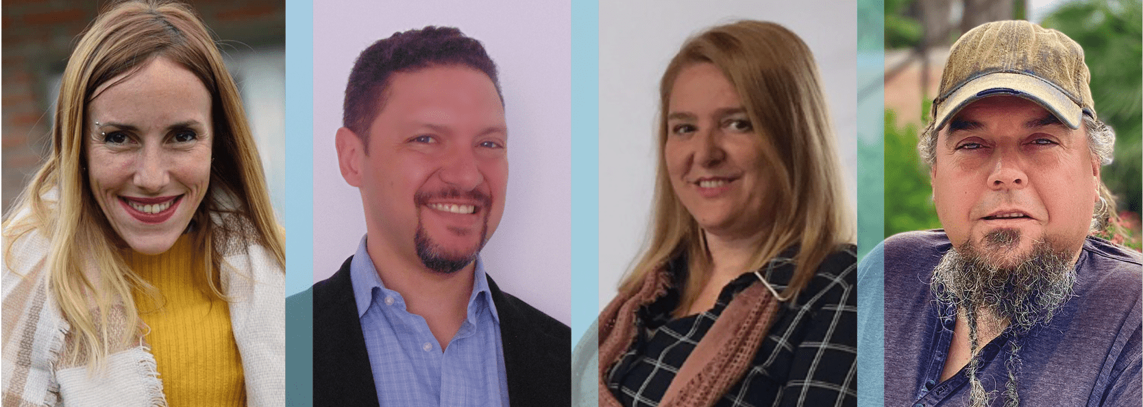 Foto de los entrevistados. Por orden de izquierda a derecha: Natalia Pelillo, Diego Pizano, Maribel Campo y José Chito